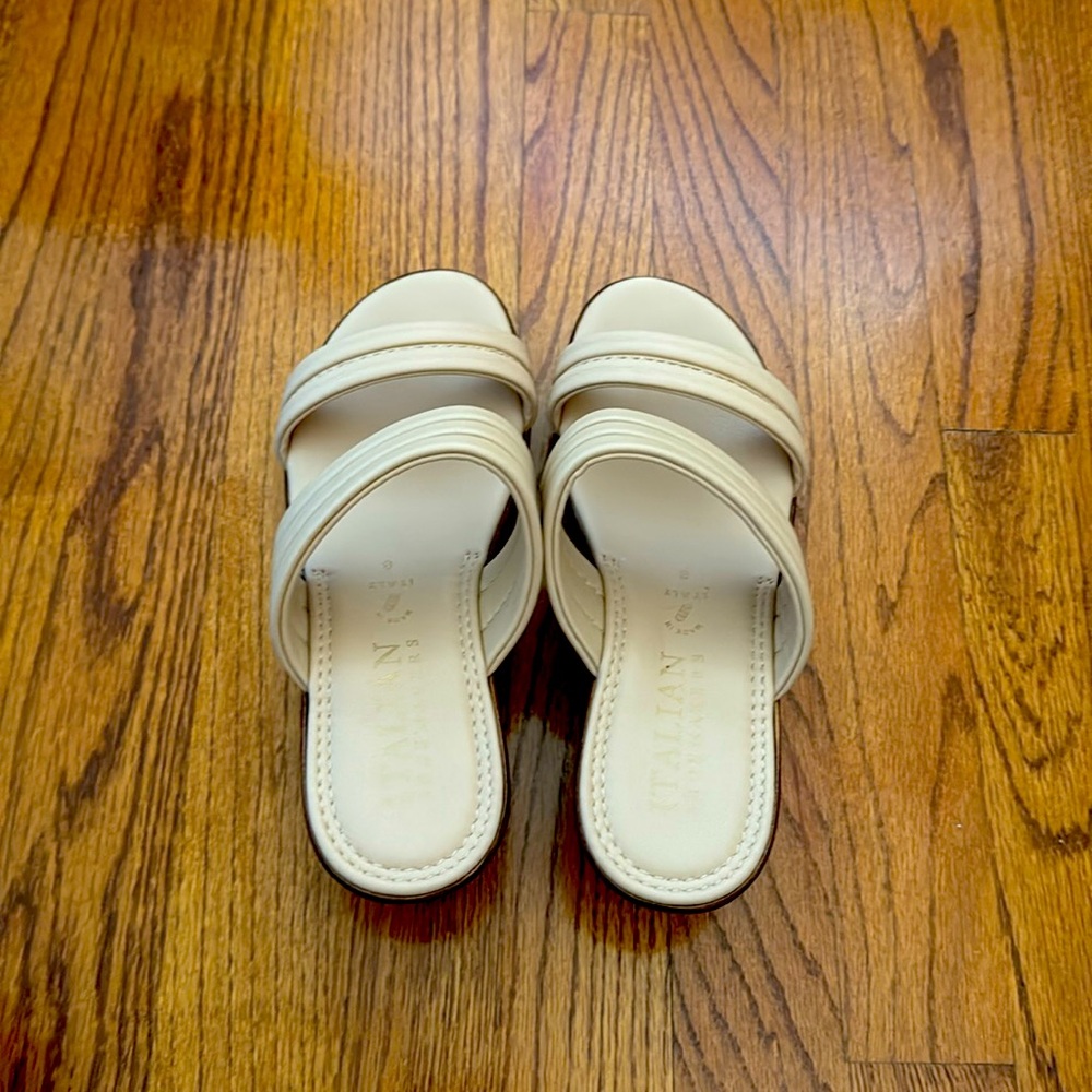 Fayette Nude Platform Wedge Slides by Italian Shoemakers Women’s